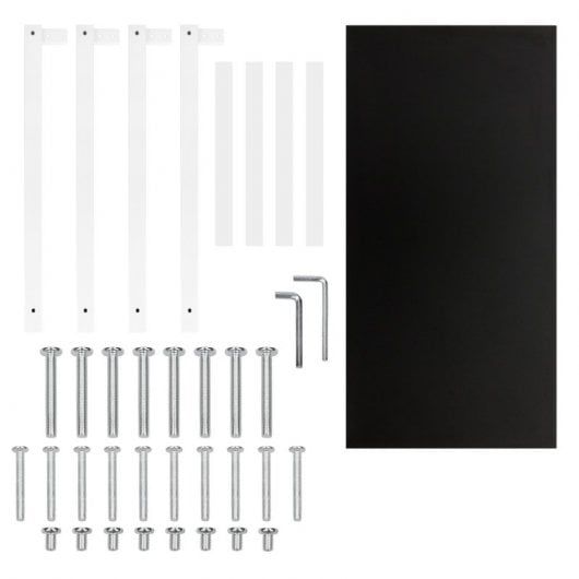 ML Design Escritorio con Marco de Metal Estable Blanco/Negro
