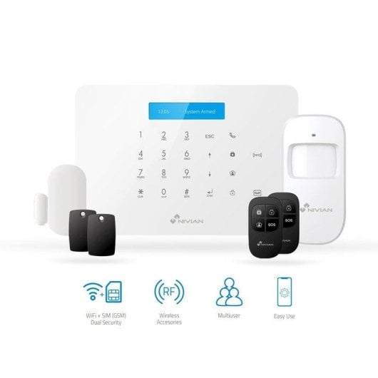Alarme Nivian NVS-A6WG-U1 Wi-Fi GSM Kit sans fil Détecteurs Intérieur App TUYA