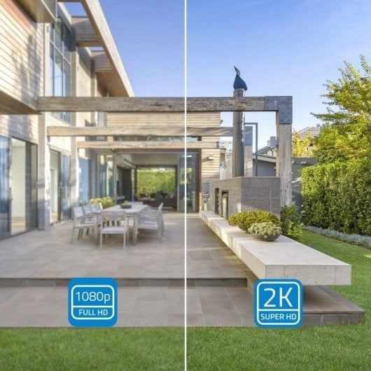 Videocamere di sorveglianza Nivian Kit 2K Visione Notturna Interno ed Esterno Rilevamento IA