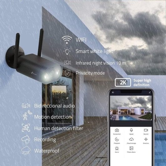 Überwachungskamera Nivian NVS-IPC-02B-L 2K Nachtsicht Außen KI-Erkennung Sprachsteuerung Zwei-Wege-Audio