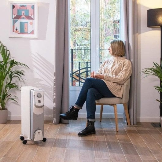 Radiador Elétrico Cecotec ReadyWarm 9000 Space 360 2000W grande controlo manual e rodas