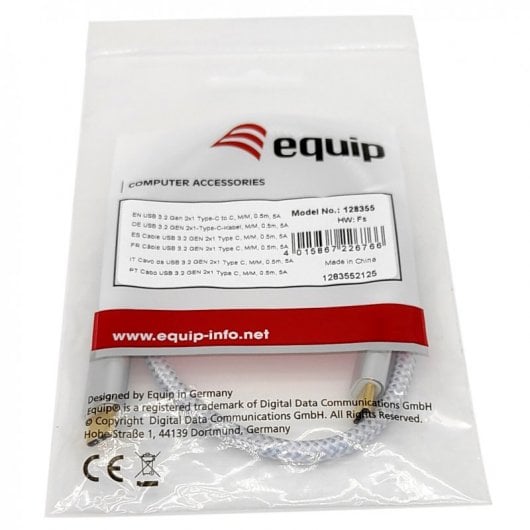 Equip Cable USB-C 3.2 10G Macho/Macho 1m Blanco