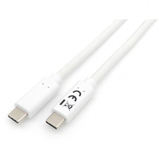 Cable USB-C 3.2 Gen 1 a USB-C 2m Blanco Equip