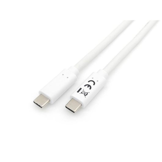 Cable USB-C 3.2 Gen 1 a USB-C 2m Blanco Equip