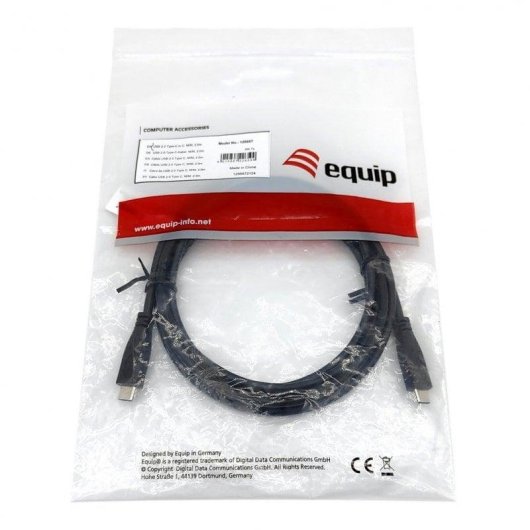 Cable USB-C a USB-C 3m Negro Equip