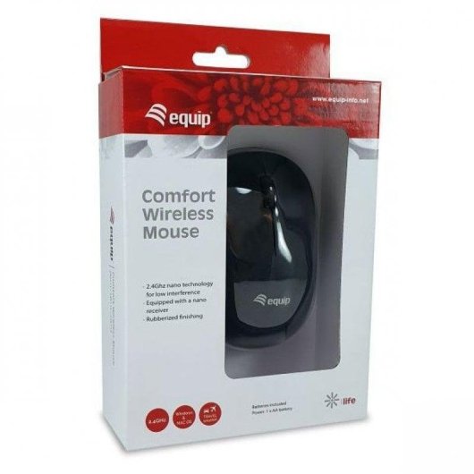 Maus Equip 245111 Kabellos 1200 DPI Schwarz Ambidextrous