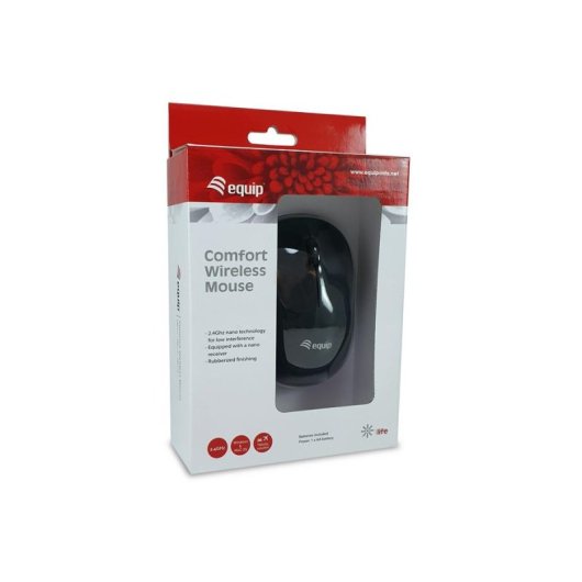 Maus Equip 245111 Kabellos 1200 DPI Schwarz Ambidextrous