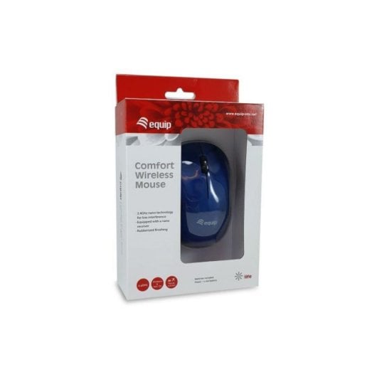 Ratón Equip 245112 Ambidextro RF inalámbrico 1200 DPI Azul con nano receptor