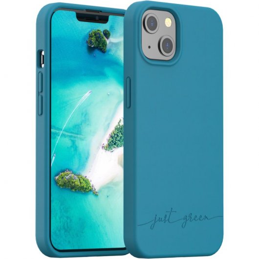 Just Green Funda Biodegradable Azul para iPhone 13