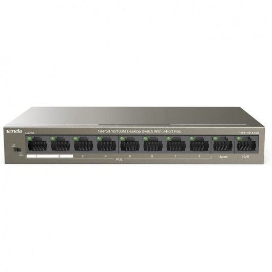 Tenda TEF1110P-8-63W PoE Switch Ethernet 10 Puertos 10/100 Mbps 63W
