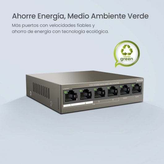 Tenda TEF1106P-4-63W Switch Ethernet PoE 6 porte 10/100Mbps 63W