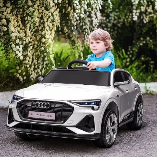 Homcom Coche Eléctrico Infantil Audi E-Tron 12V Blanco