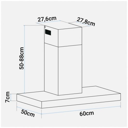 Universal Blue Kenia 4060 Campana Decorativa 60cm Cristal Negro