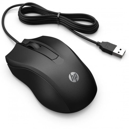 Rato HP Wired 100 USB 1600 DPI Preto Ambidestro