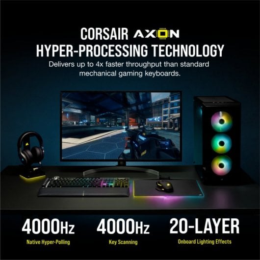 Corsair K100 RGB Teclado Mecánico Gaming Switch Óptico OPX Negro