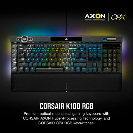 Corsair K100 RGB Teclado Mecánico Gaming Switch Óptico OPX Negro