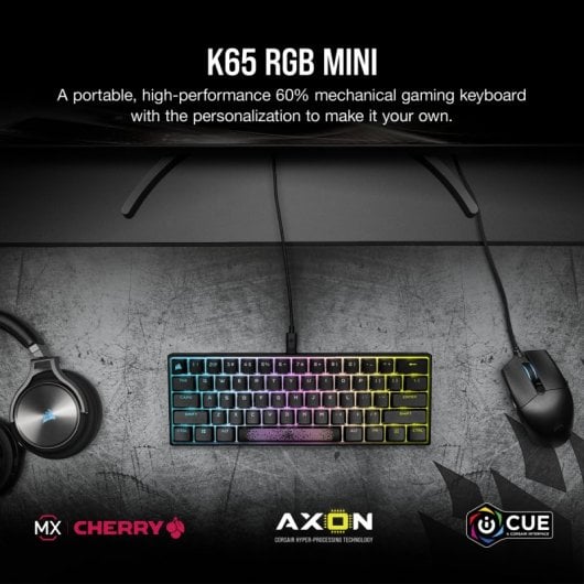 Corsair K65 Mini Teclado Mecánico Gaming RGB Switch Cherry MX Red Negro