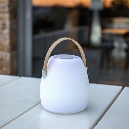 Lumisky Mini May Play Altoparlante Bluetooth LED Bianco/Grigio 23 cm