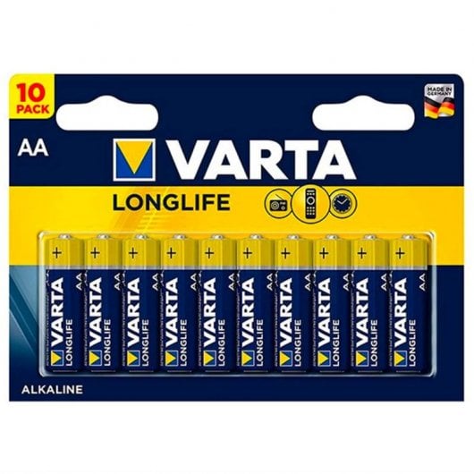 Varta Longlife Pack de 10 Piles Alcalines AA LR6 1,5V
