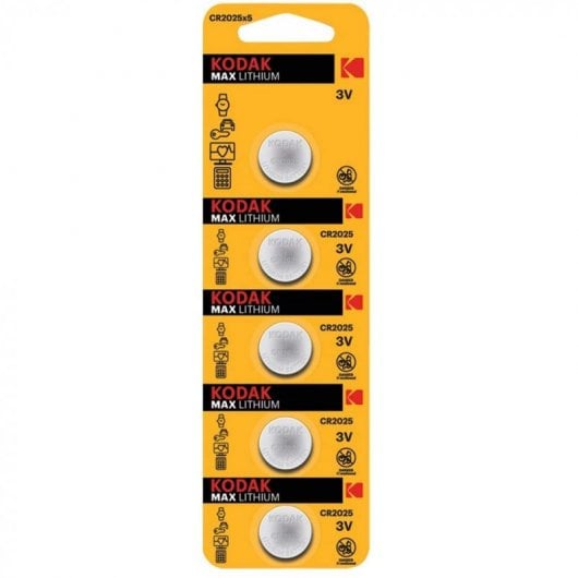 Confezione da 5 batterie Kodak a bottone al litio Ultra CR2025 3V