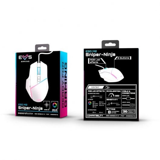 Mouse da gioco Energy Sistem ESG M2 Sniper-Ninja 6400 DPI Bianco