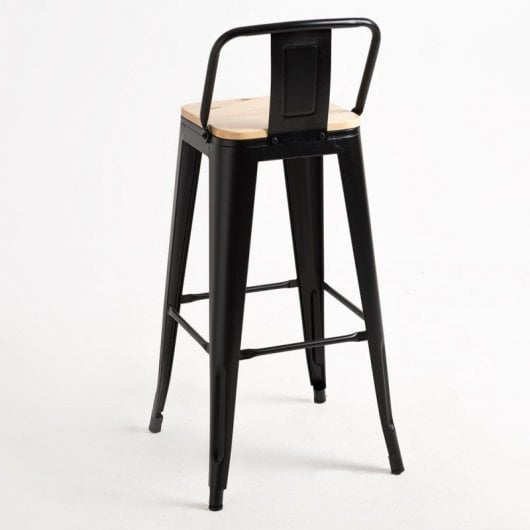 Packs Taburetes Altos - Pack 6 Taburetes Torix Respaldo Madera Natural - Negro