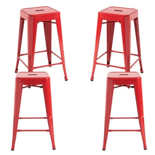 Packs Taburetes Bajos - Pack 4 Taburetes Torix Bajos - Rojo