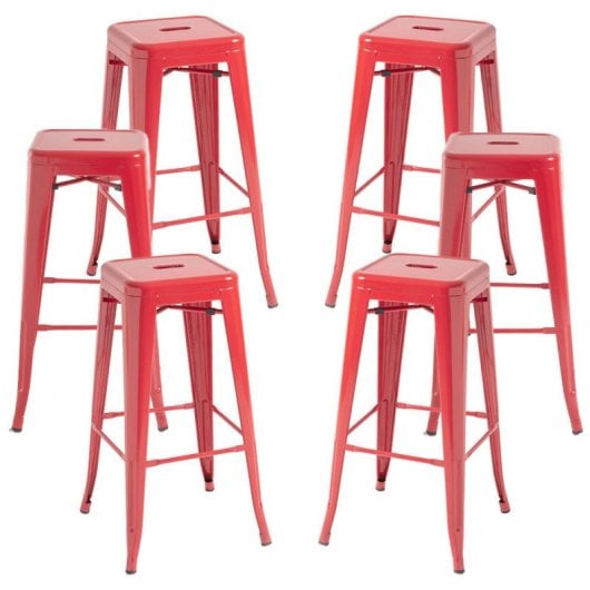 Packs Taburetes Altos - Pack 6 Taburetes Torix Altos - Rojo