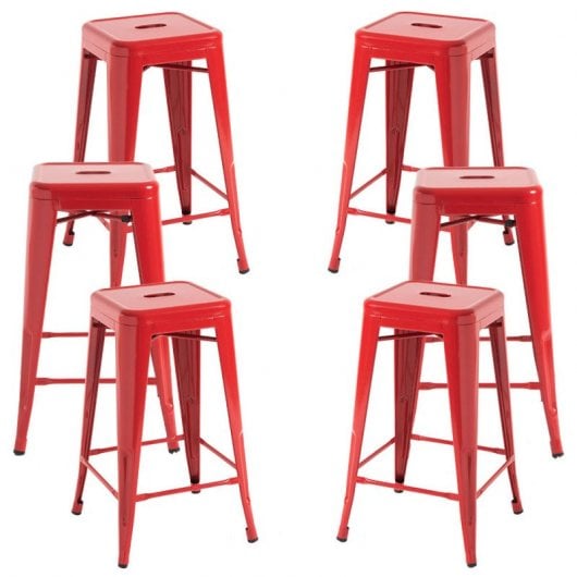 Packs Taburetes Bajos - Pack 6 Taburetes Torix Bajos - Rojo