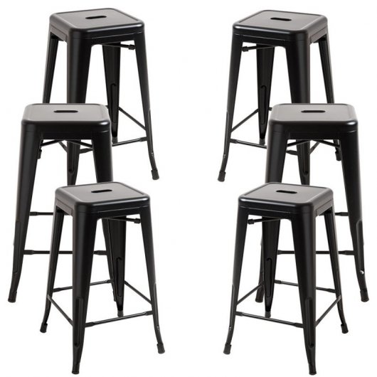 Packs Taburetes Bajos - Pack 6 Taburetes Torix Bajos - Negro Mate