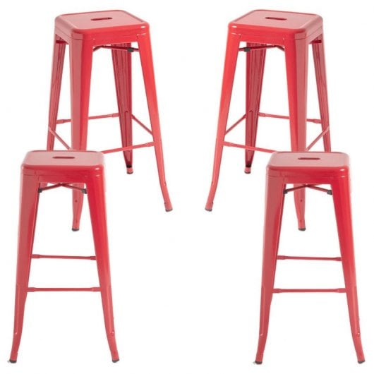 Packs Taburetes Altos - Pack 4 Taburetes Torix Altos - Rojo
