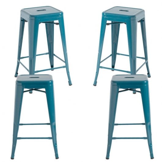 Packs Taburetes Bajos - Pack 4 Taburetes Torix Bajos - Verde Azulado