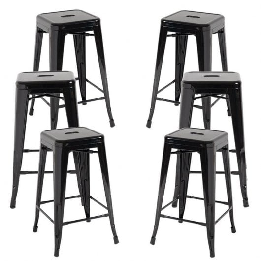 Packs Taburetes Bajos - Pack 6 Taburetes Torix Bajos - Negro
