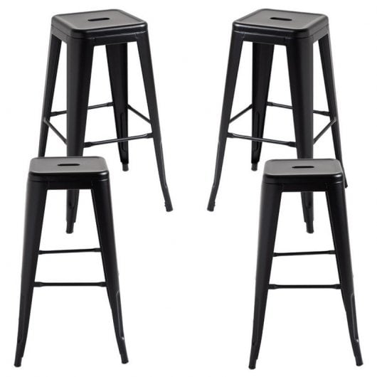 Packs Taburetes Altos - Pack 4 Taburetes Torix Altos - Negro Mate