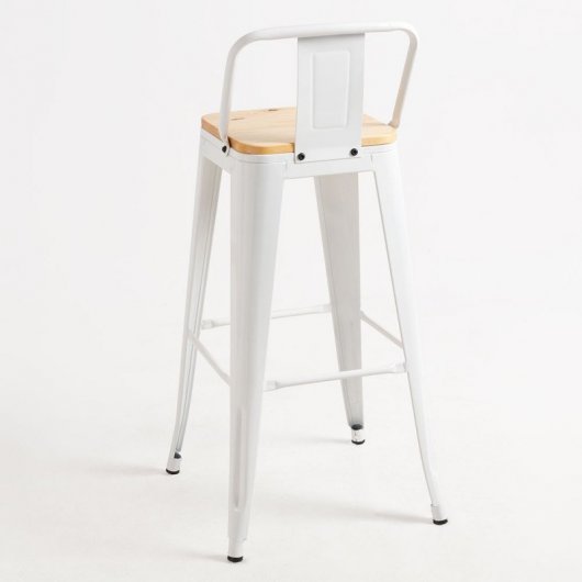 Packs Taburetes Altos - Pack 2 Taburetes Torix Respaldo Madera Natural - Blanco