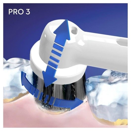 Escova de Dentes Oscilante Rotativo Oral-B Pro 3 3000 3 Modos 1 Cabeça Temporizador Sensor de Pressão