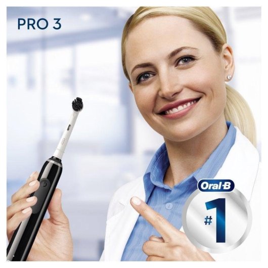 Escova de Dentes Oscilante Rotativo Oral-B Pro 3 3000 3 Modos 1 Cabeça Temporizador Sensor de Pressão