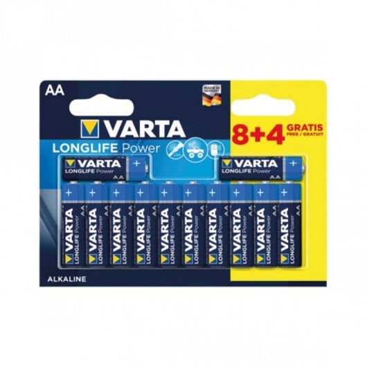 Pacote Varta Long Life 12 pilhas alcalinas AA LR03