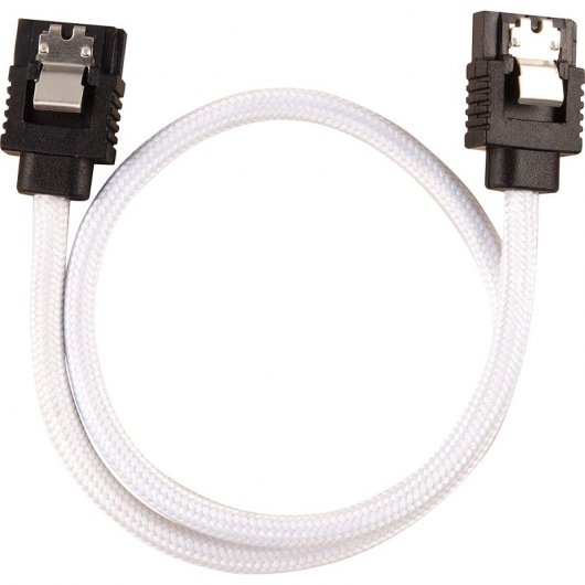 Câble SATA blindé Corsair Premium 6 Gbps 30cm Blanc