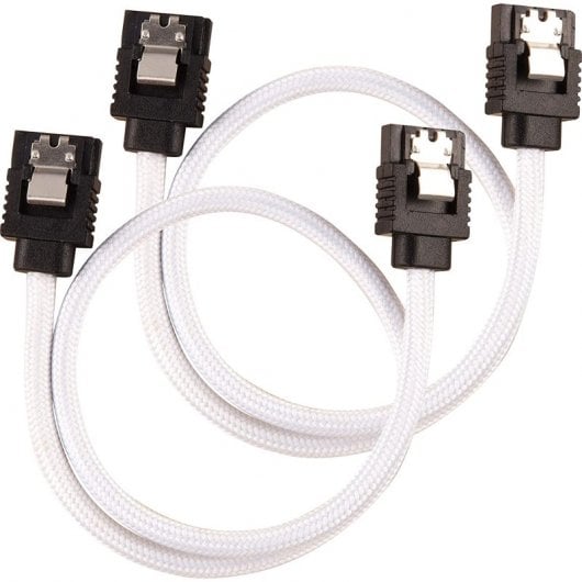 Câble SATA blindé Corsair Premium 6 Gbps 30cm Blanc