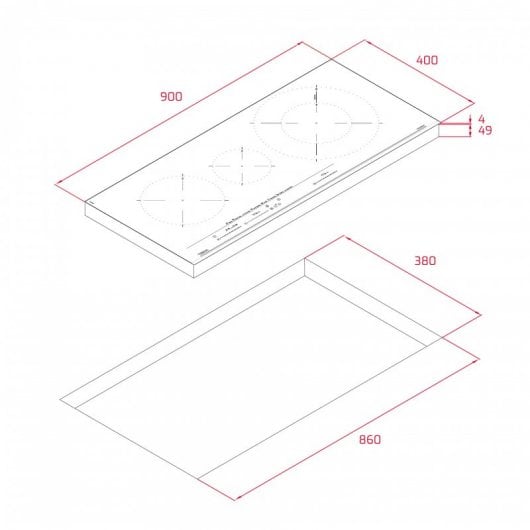 Teka IZC 93320 MST Placa de Indução 3 Zonas 90cm Preta
