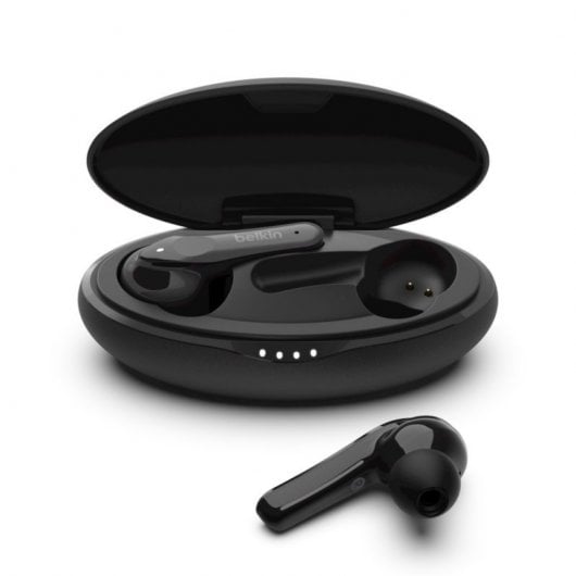 Belkin SoundForm Move Plus Auriculares Inalámbricos con Estuche de Carga Inalámbrica + Base de Carga Inalámbrica 10W