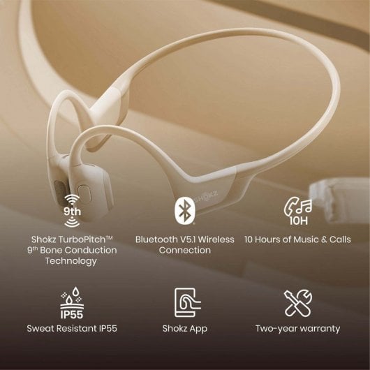 Cuffie sportive wireless Shokz OpenRun Pro Beige