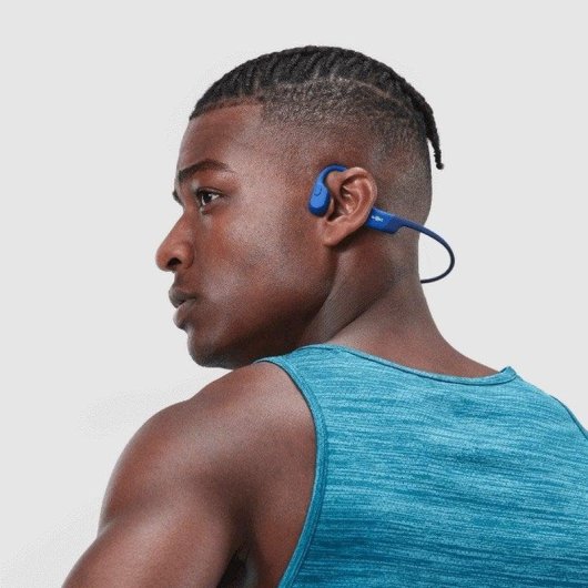 Auriculares Shokz OpenRun inalámbricos Bluetooth deportivos con cancelación de ruido y protección IP67 azul