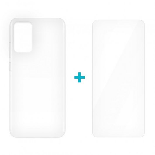 Icoveri Pack Funda Gel TPU Antigolpes Transparente + Cristal Templado 9H para Samsung Galaxy A52