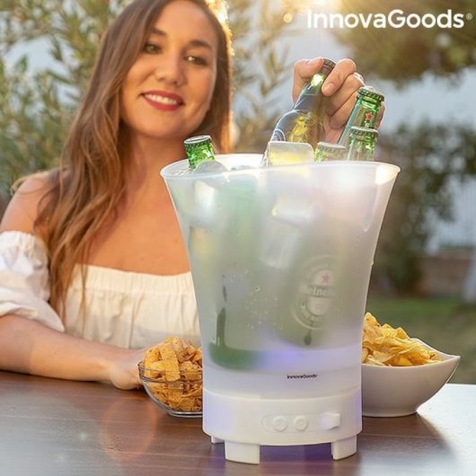 InnovaGoods Sonice Cubitera LED con Altavoz 5W