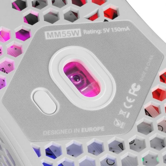 Mouse da gioco Mars Gaming MM55W RGB 12800 DPI Bianco