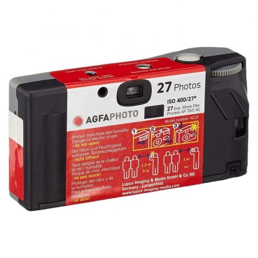 Agfaphoto LeBox Flash Cámara Desechable con Flash 27 Exposiciones