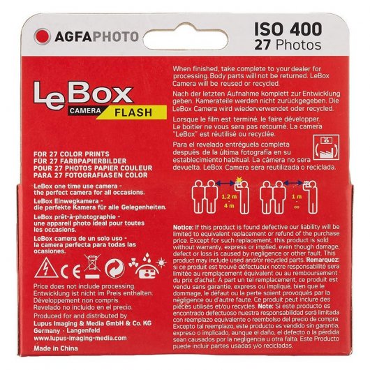 Agfaphoto LeBox Flash Fotocamera usa e getta con Flash 27 esposizioni