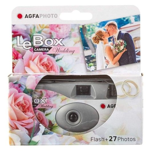Cámara desechable Agfaphoto LeBox Wedding con flash 27 exposiciones ISO 400